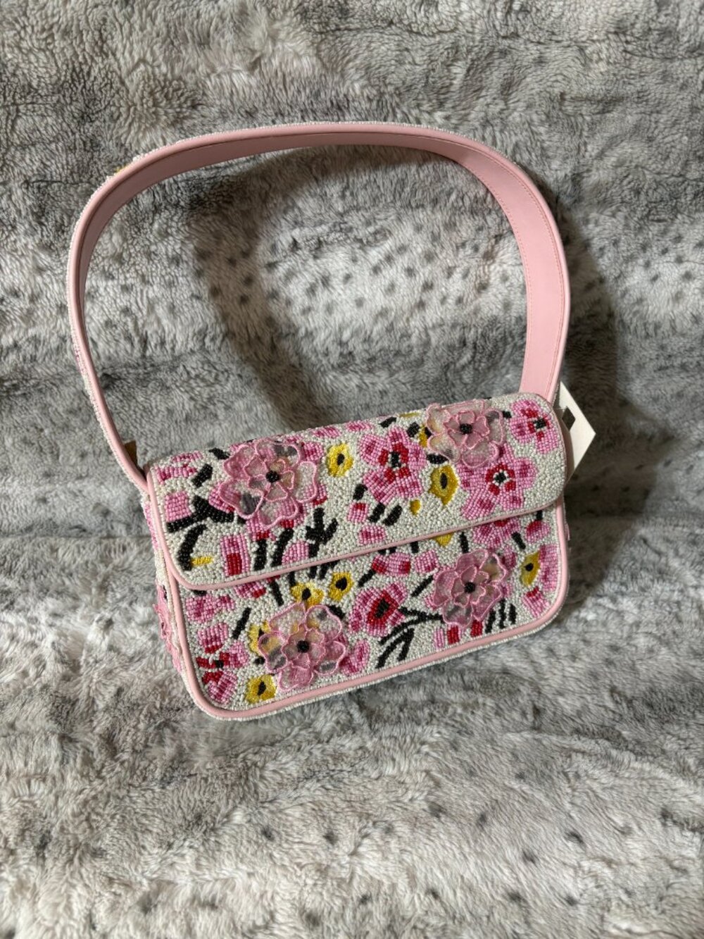 STAUD TOMMY BEADED BLOSSOM FLORAL TAPESTRY Shoulder Bag MSRP$395 Artistic & Chic - Picture 2 of 16